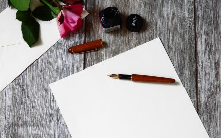 Letter of Wishes - White sheet of paper-Fountain pen-Ink bottle